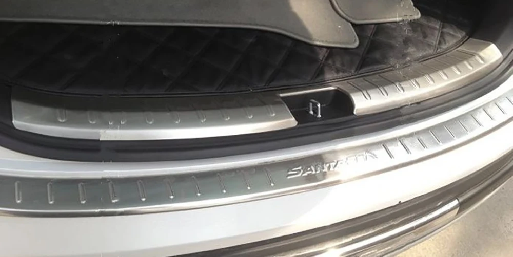 1 шт. Накладка для Hyundai Santa Fe IX45 2013 2014 2015 педаль заднего бампера из нержавеющей
