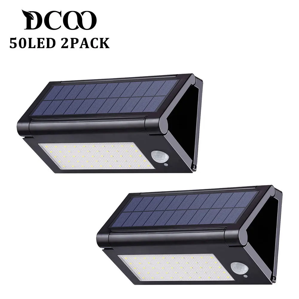 

Solar Power Lights 50LEDs Foldable Lamp Pir Motion Sensor Outdoor Solar Floodlight Panel Street Light Garden Luminaria 2 Pieces