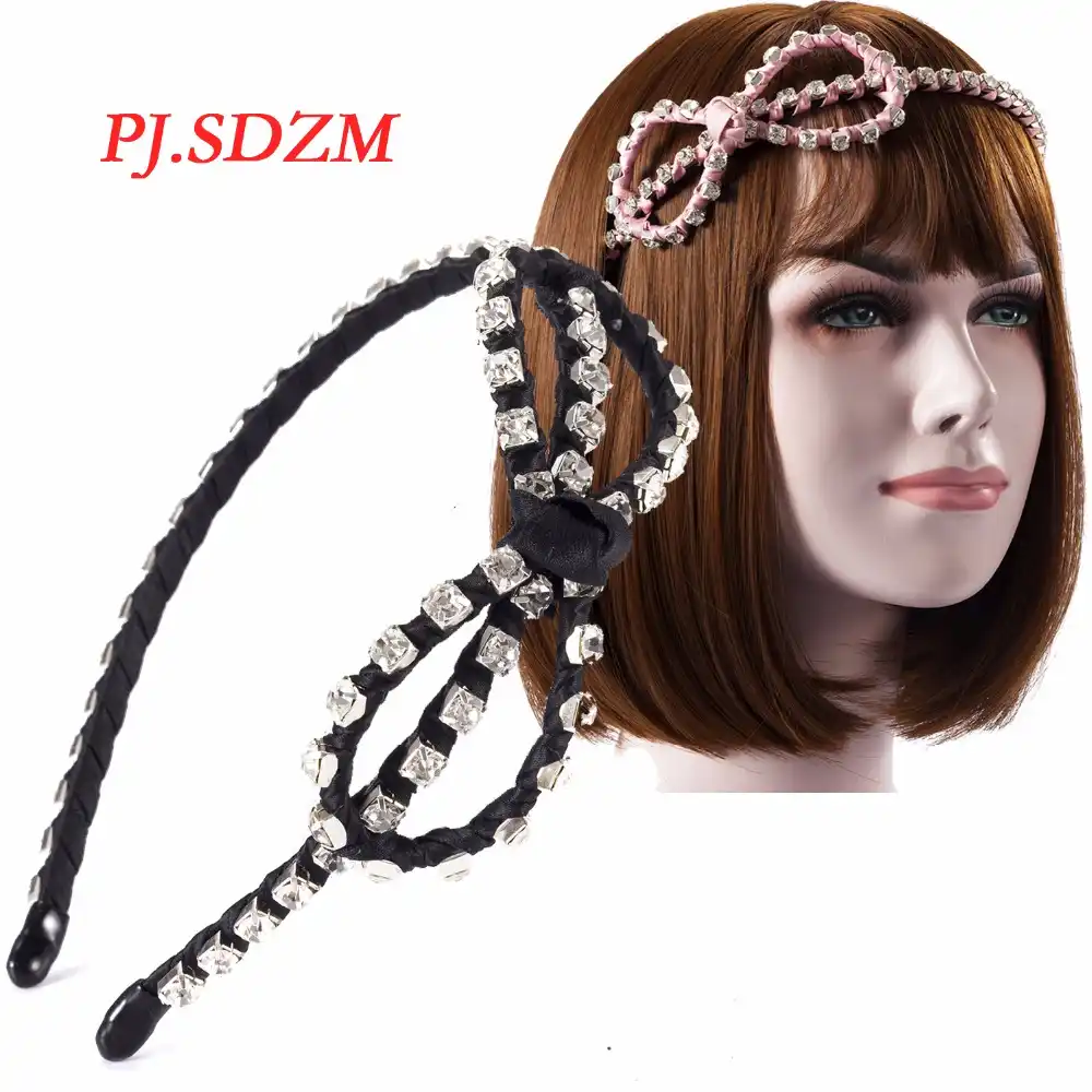 Pj Sdzm Handmade Bowknot Hairbands Wrapping New Style Crystal Hair