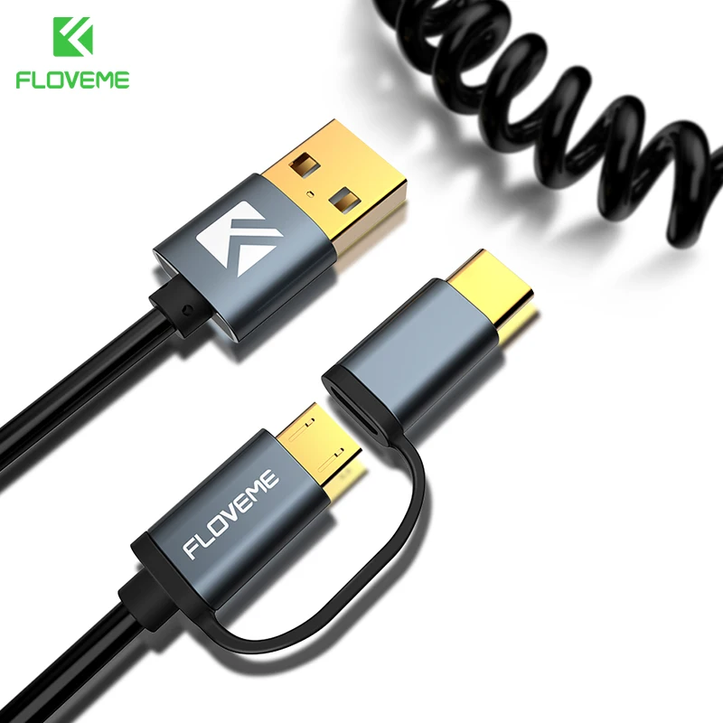 2 в 1 кабель Micro USB Type C для Samsung S9 S8 S7 LG G5 G6|Кабели мобильных телефонов| |