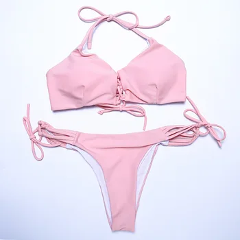 

Sexy Summer Beach Swimwear Women Bandage Bikini Set Tankini Swimsuit Bathing Beachwear ensemble de bikini