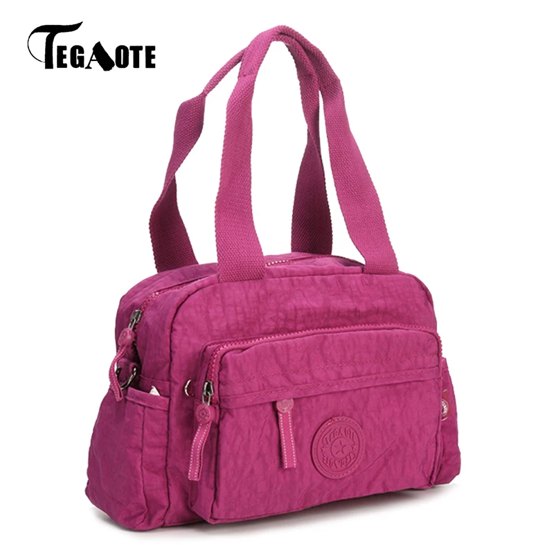 TEGAOTE, сумки, женские сумки, известный бренд, одноцветная женская сумка на плечо, маленькая летняя пляжная сумка, нейлоновый кошелек, женская сумка