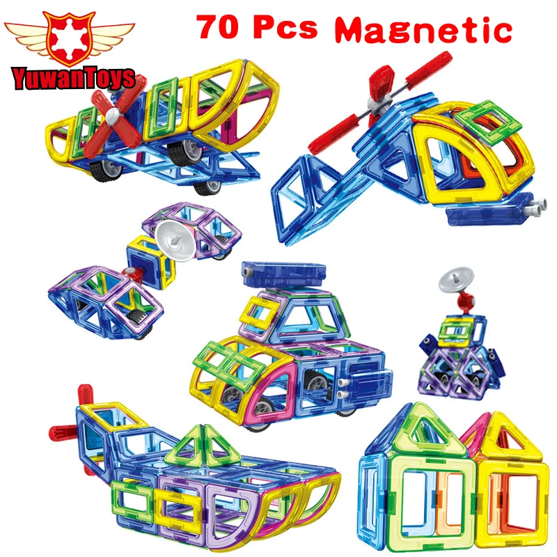 New font b 2017 b font 70Pcs Set Magnetic Designer Building Blocks Models Building Toy Plastic