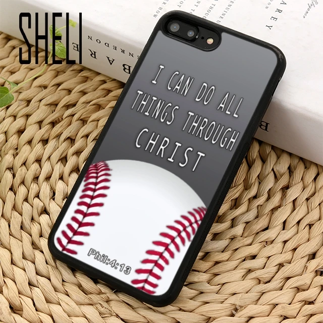 SHELI Baseball Sport Religious Bible Quote Phone Case Cover For iPhone 11 Pro X XR XS MAX 5 6 7 8 Plus samsung s6 S7 s8 s9 s10 |