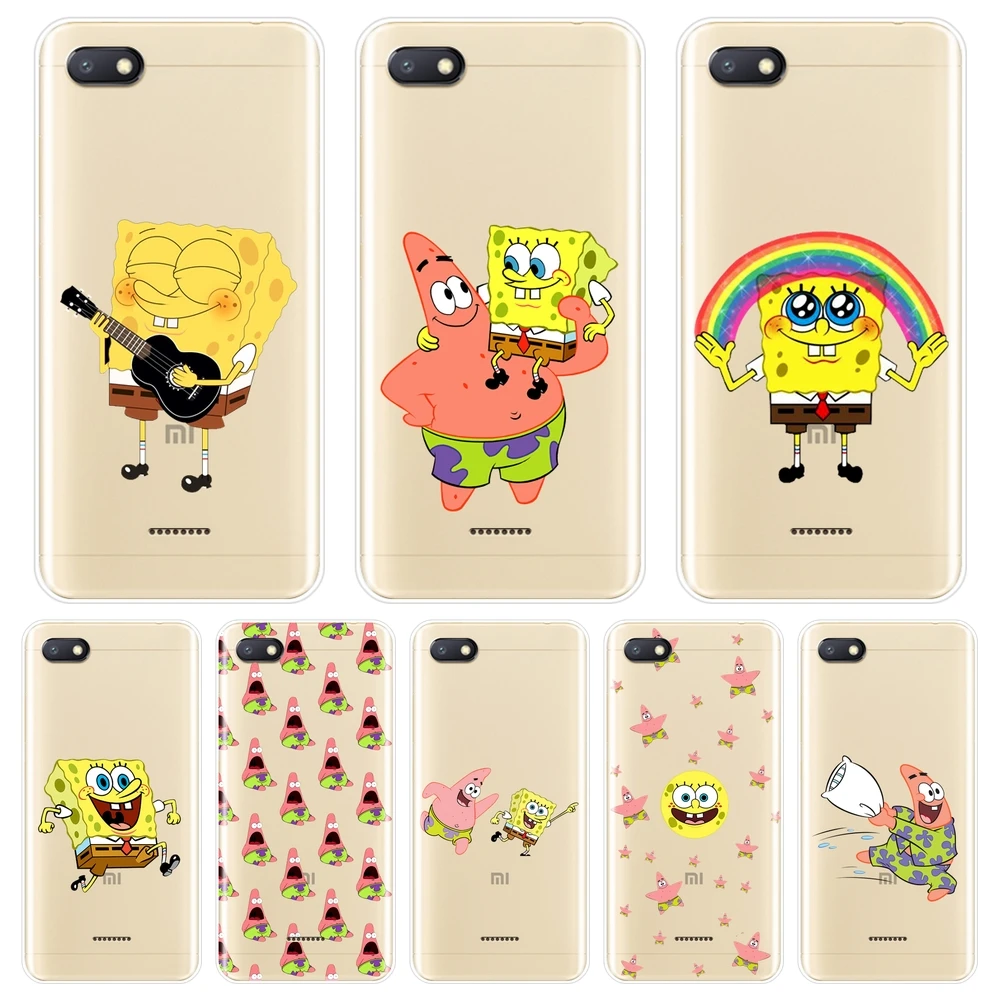 

Spongebob Phone Case For Xiaomi Redmi S2 6A 5 Plus 4A Soft Silicone Back Cover For Pocophone F1 Redmi Note 4 4X 5 5A 6 Pro Prime