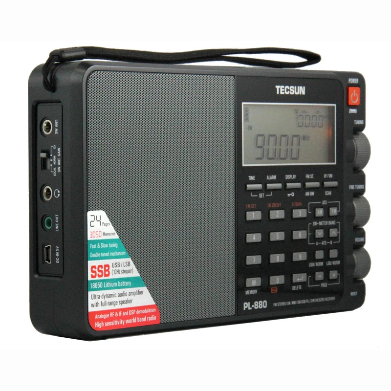 TECSUN PL-880 портативный стерео полный диапазон радио с LW/SW/MW SSB PLL режимы FM(64-108 МГц) T0142