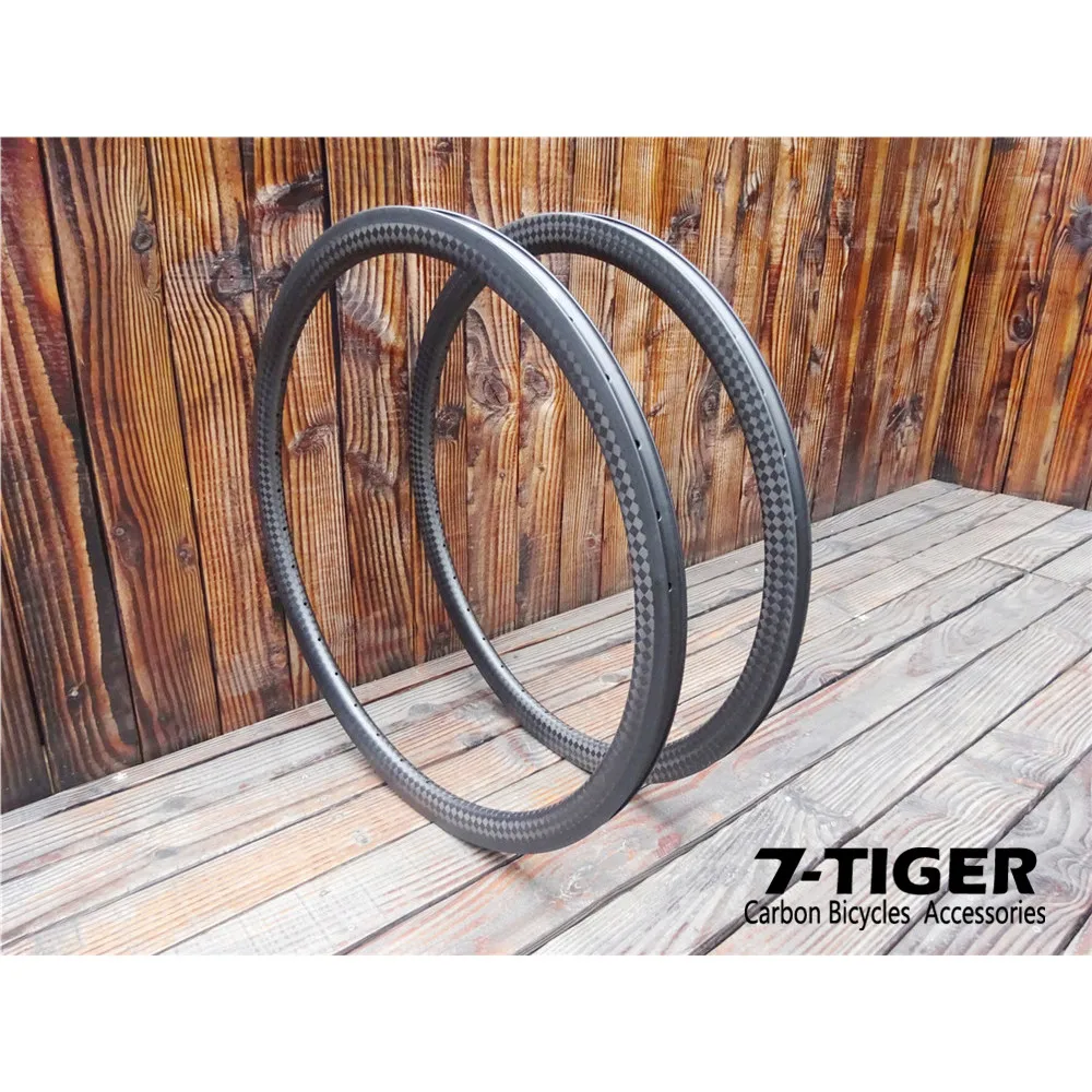 

7-tiger cyclocross bike 24" carbon rims 38 mm clincher 507 bike wheelset rim 12k matte