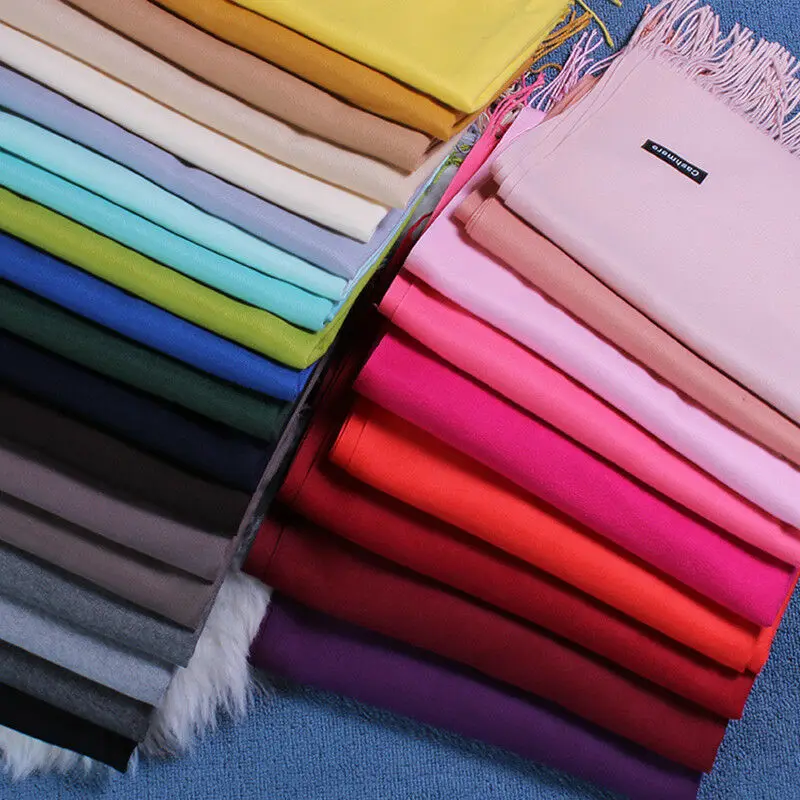 

Women Oversized Cashmere Wool Solid Pashmina Scarf Wraps Warm Blanket Scarves shawl