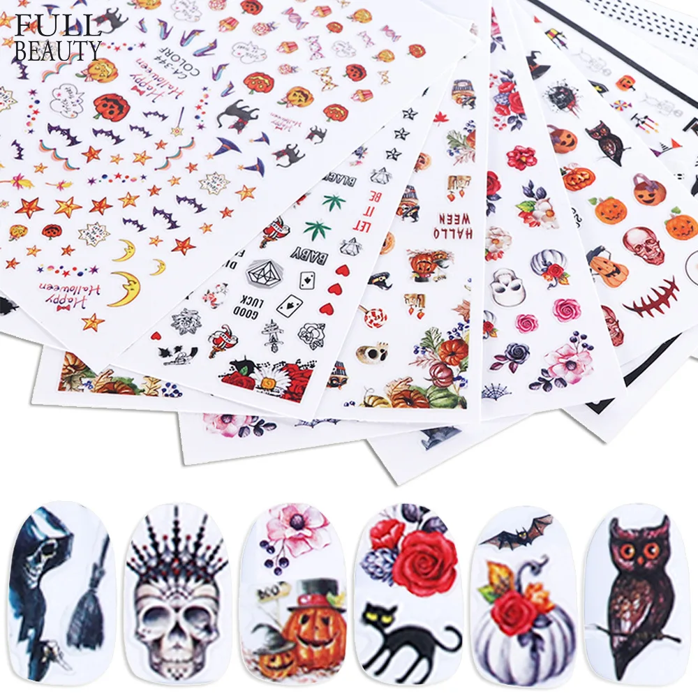 

Newest CA-344 halloween 3d nail art sticker decal stamping template Japan Korea type DIY nail decoration tools