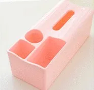 1 шт. коробка для салфеток пластиковый Автоматический чехол из настоящей ткани детские салфетки пресс всплывающий дизайн домашний держатель для салфеток аксессуары ок 0212 - Цвет: Розовый