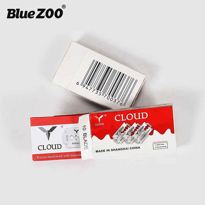 Blue Zoo 1 набор, мужские прямые парикмахерские лезвия, складной нож для бритья, инструменты для удаления волос с 20 лезвиями 6Cr13 из нержавеющей стали