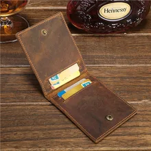 Бренд мужской Crazy Horse кошелек из натуральной кожи Двойные Короткие Кошелек с пряжкой держатель для карт мужской повседневный ID зажим для кредитных карт MX2075
