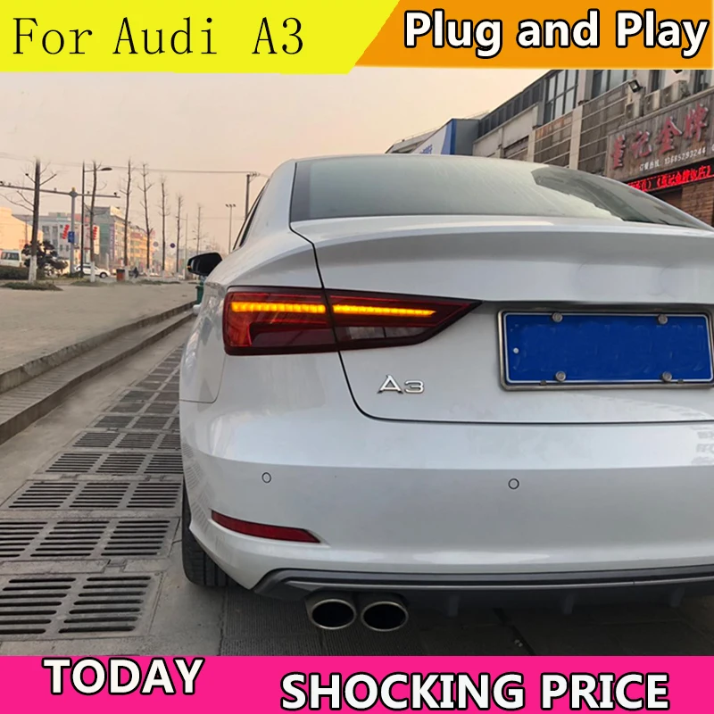 

Car Styling Taillights For Audi A3 2014-2019 LED Dynamic turn signal TailLight Rear Light LED Brake+Park+Moving Turn Signal Lamp