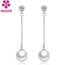 Новые модные 10 мм женские серьги с жемчугом кристалл темперамент серьги для женщин Корея Япония линия уха ювелирные изделия аксессуары