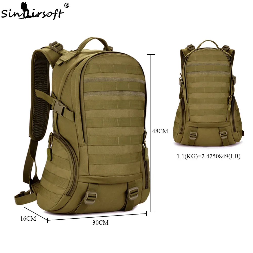  SINAIRSOFT Military Tactical Backpack 35L Rucksack 14 Inches Laptop Fishing Molle System Backpack T