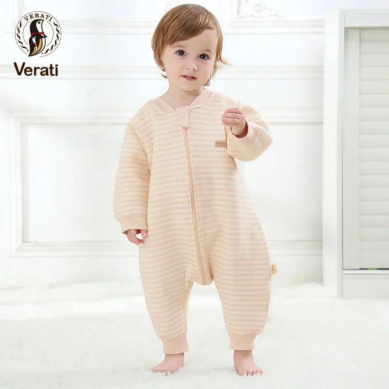 

VERATI New Baby Sleeping Bag Cotton Split Legs Baby Kick-proof Long-Sleeved Colored Cotton Air Layer Warm Sleeping Bag V048