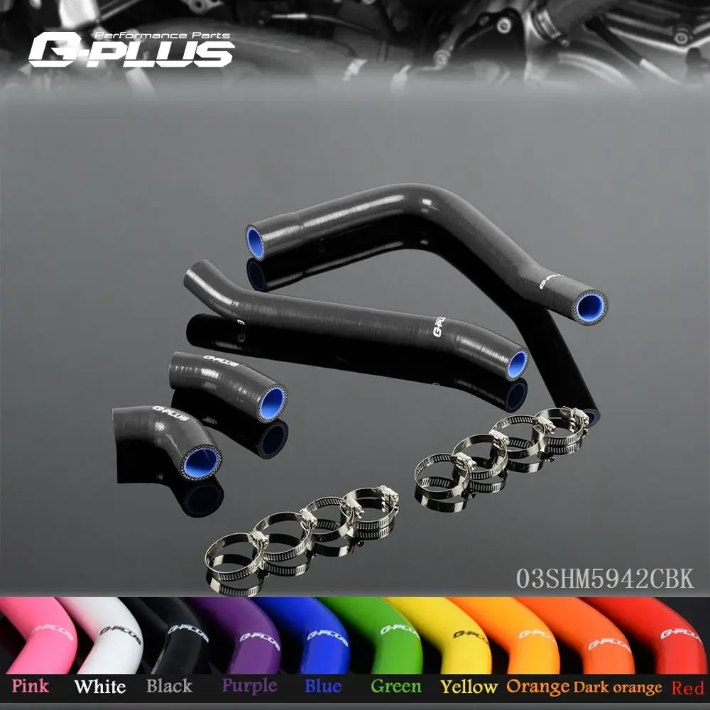 Silicone Radiator Hose Kit For KAWASAKI ZXR 400 L 1990 2003 91 92 93 Black