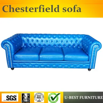 

U-BEST Heated villa home 3 seater customeized living room sofa new genuine leather chesterfield sofa