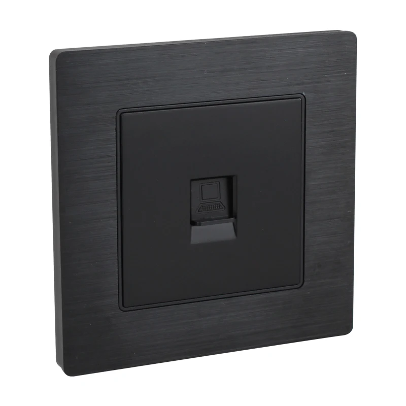 Black color RJ45 wall outlet pic 3