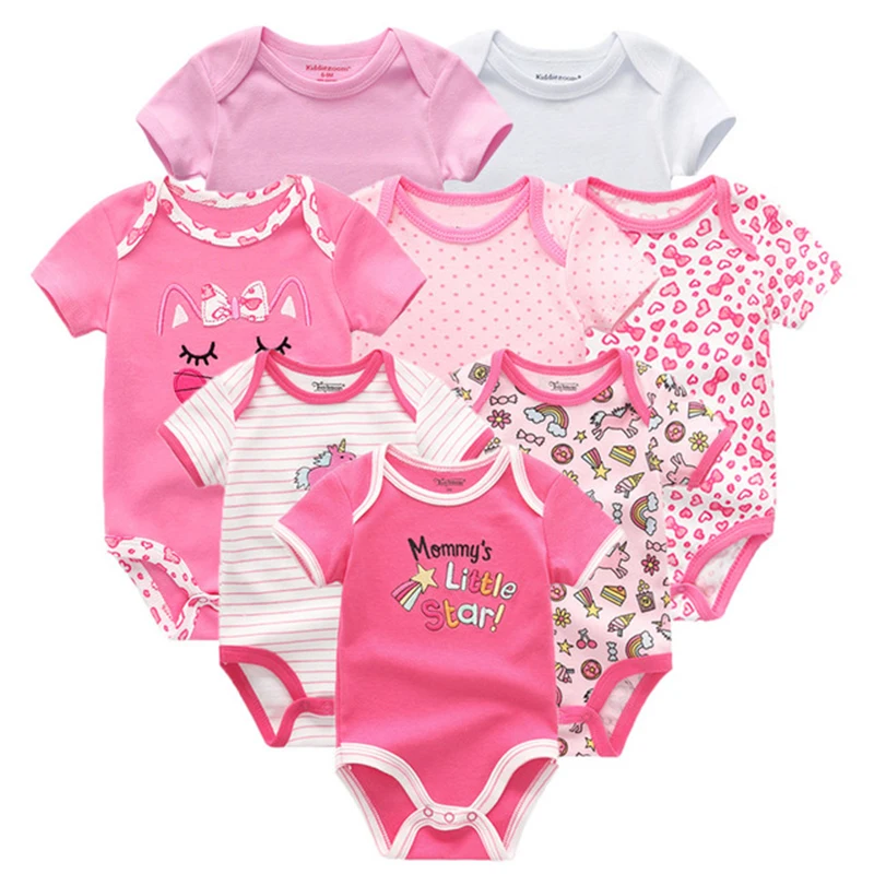 8 шт Костюмы комплекты из хлопка для новорожденных Единорог для маленьких девочек одежда гимнастический костюм детская одежда для маленьких мальчиков одежда платье для девочки боди одежда для новорожденных детка