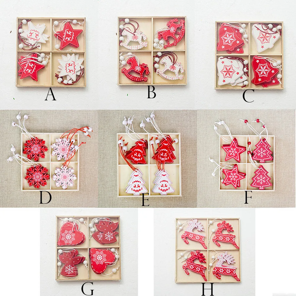 

12 pieces Xmas DIY Wooden Pendant Christmas Tree Festival Party Decoration Door Hang Evening Parties Ornament Home Decor 10Oct 1