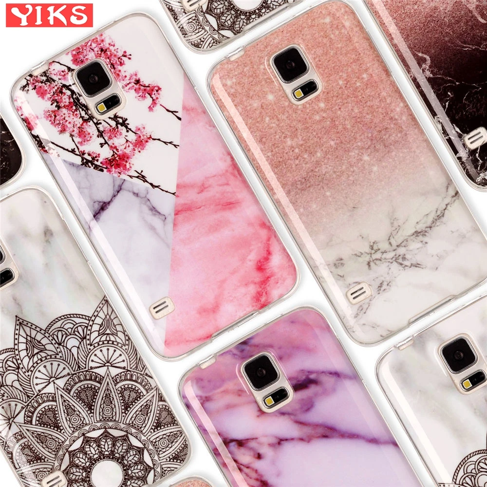 

Marble Soft flower Case For Samsung Galaxy Floral Stone Silicone Case Girl for Galaxy S5 i9600 G900F S5 Neo SM-G903F Phone Shell