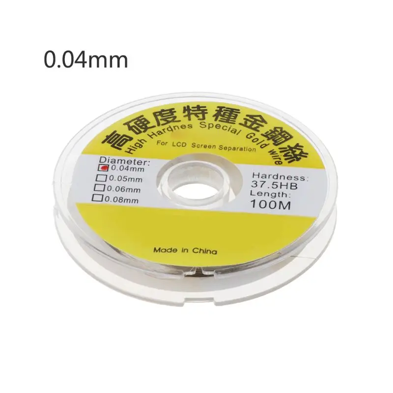 

100m Alloy Gold Molybdenum Wire Cutting Line LCD Display Screen Separator Repair