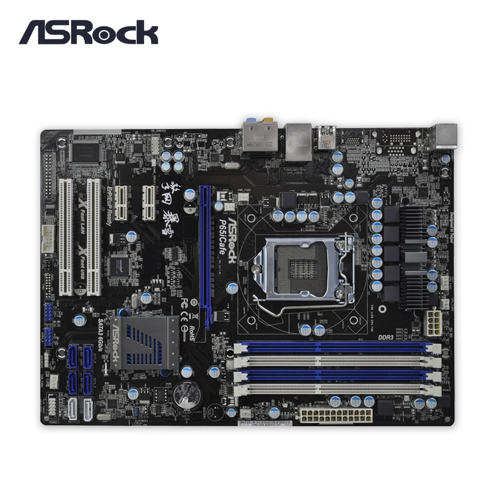 

Asrock P65iCafe Desktop Motherboard H61 Socket LGA 1155 i3 i5 i7 DDR3 16G USB2.0 Micro-ATX