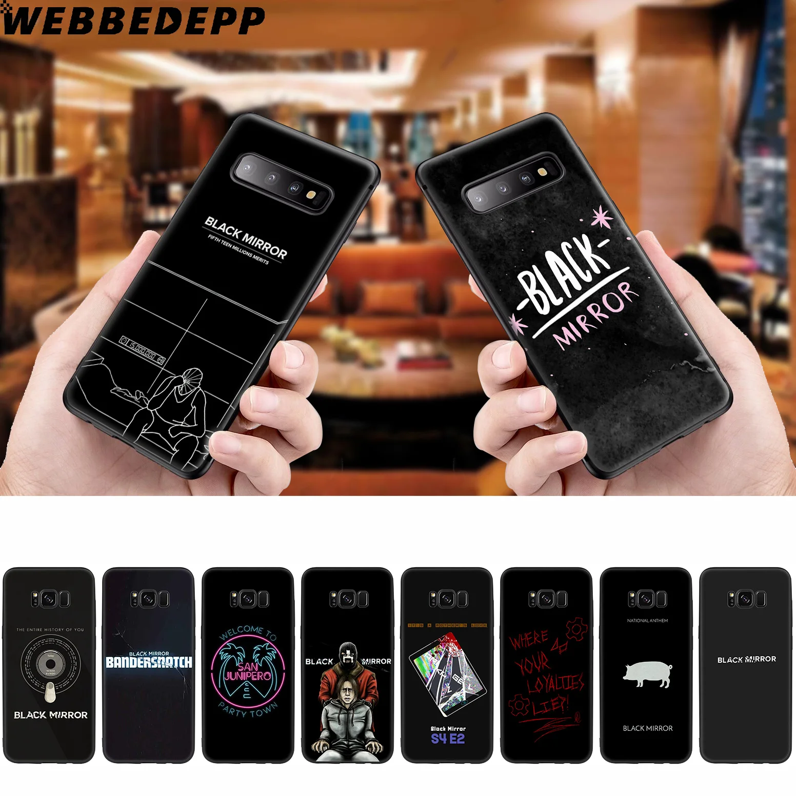 WEBBEDEPP черный зеркальный ТВ-шоу мягкий чехол для Samsung Galaxy S10 S10e S9 S8 Plus S7 S6 Edge &amp J6 2018