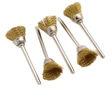 2 шт 3,0 мм хвостовик латунный провод Купер полировальная щетка чаша модель медный провод нержавеющая сталь полировальная щетка