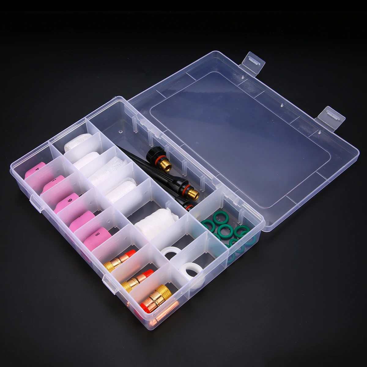 Kopen 31 stks set TIG Lastoorts Accessoires 6 # ~ 12 # Glas Cup Kit Eenvoudig Te Monteren Voor WP 17 18 26 Torch Mayitr Lassen Accessoires
