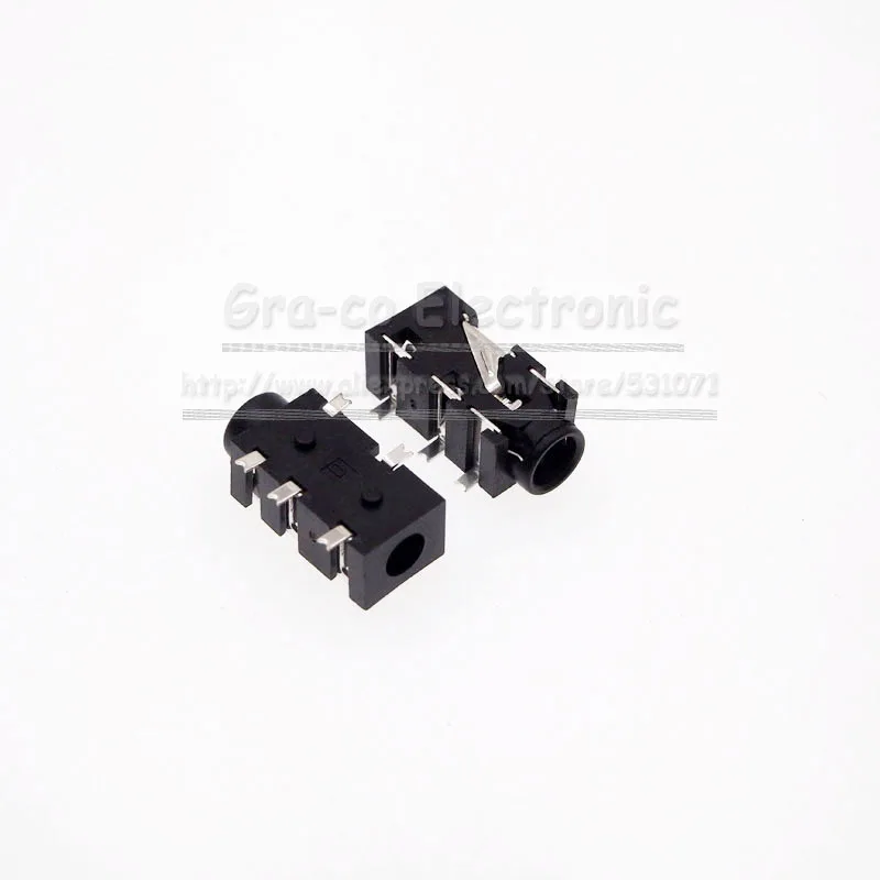 Разъем для наушников 3 5 мм 25 шт./лот аудиоразъем PJ 327F 5pin SMD с колонной гнездовой