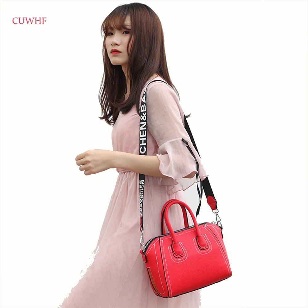 

CUWHF Real Cow Leather Ladies HandBags Women Genuine Leather bags Totes Messenger Bags Designer Luxury Women Bag