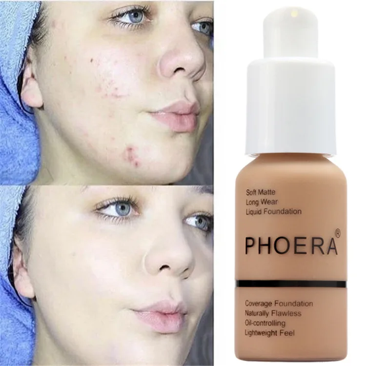 PHOERA Mineral Touch Whitening Concealer Facial Base Cream Brighten Moisturizer Face Liquid Foundation Makeup Primer TSLM1