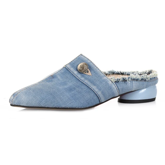 denim mules shoes