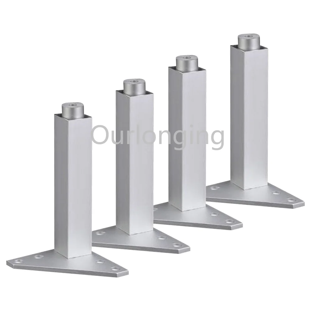 4PCS 150mm Adjustable Silver Aluminum Alloy Triangle Base Furniture