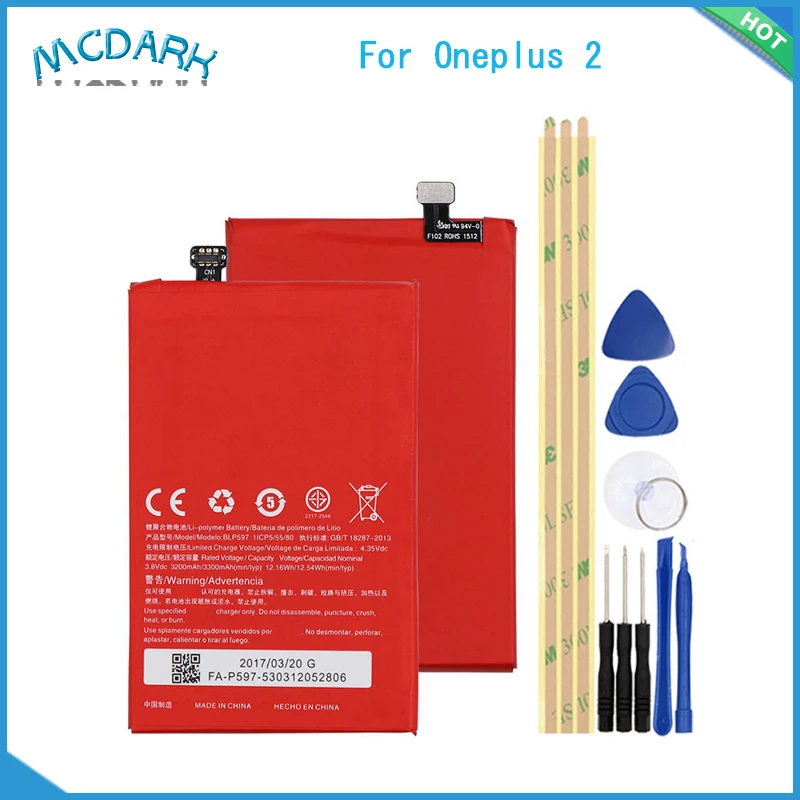Mcdark 3200/3300mAh Hight capacity BLP597 Battery For Oneplus 2 One