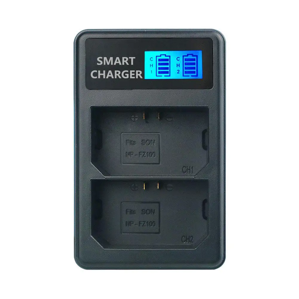 

2-Slot LCD Digital Camera Battery Charging Charger for NP-FZ100 Sony A9 A7R3 A7M Digital Camera Battery Charging