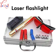 Full-copper laser flashlight visible distance of 1000 meters OX-BX8 Pro laser light with 5 effect lamp head DC7V with battery