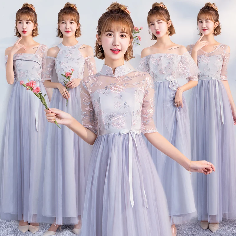 New Long Convertible Bridesmaid Dresses Blue Strap Beach Wedding