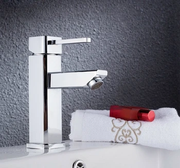 

Contemporary Polished Chrome Single Handle Solid Brass Bathroom Vanity Sink / Basin / Torneira Faucets Mixers & Taps (UP-0801)