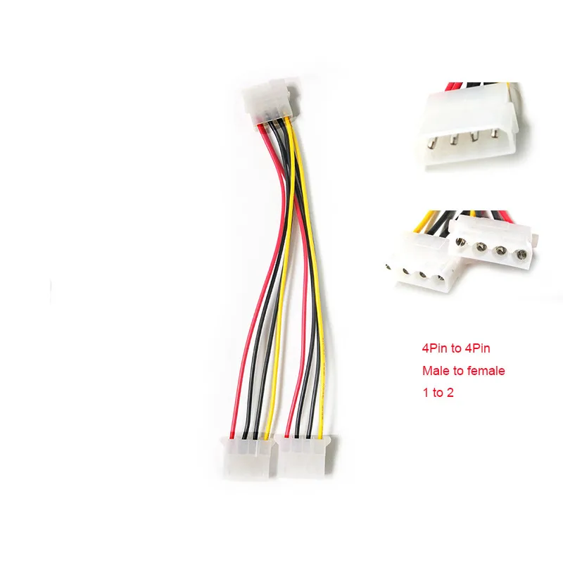 

4 Pin IDE Power Splitter Cable 1 Male To 2 Female 2 Way Y Splitter Computer Cable