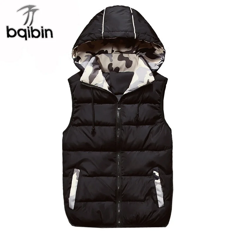 

2019 New Mens Jacket Sleeveless Veste Homme Winter Fashion Casual Coats Male Hooded Male Vest Plus Size 4XL