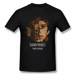 Для мужчин Шон Мендес Тур 2019 футболки Летняя рубашка с короткими рукавами Топы S ~ 3Xl больших размеров хлопковый футболки, Бесплатная