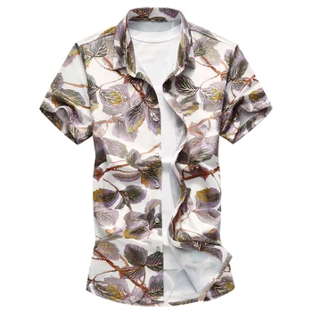

Nice Summer Large Size Blouse Men Flower Shirt 7XL 7XL high-quality Casual Print Short Sleeve Hawaii Shirt Male Clothing