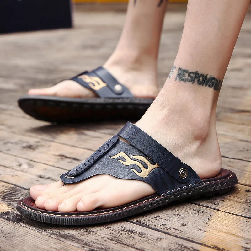 

2019 summer beach shoes casual dual-use non-slip men's sandals comfortable wear men's sandals slippers direct