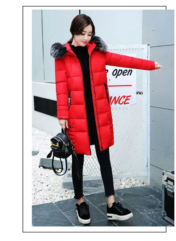 Winter Jacket Women Women's Parkas Long Coat Parka Women 2018 With Artificial Fur Collar Hooded Cotton Coats And Jackets LZ970 (14)