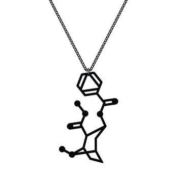

Small Cocaine Molecule Necklace Color free Choice Silver or Gold or Matte Black Free Ship