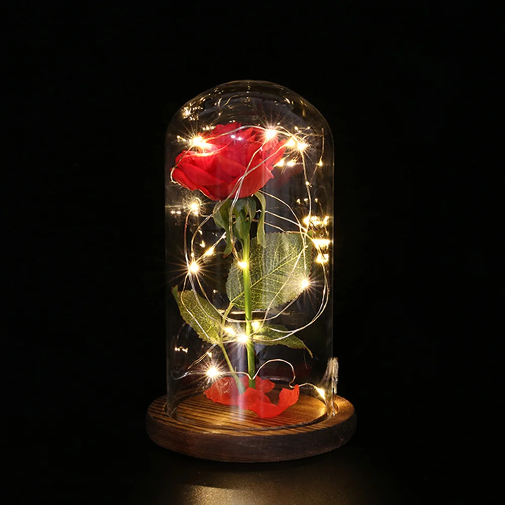 Декоративный ночник USB Powered Гостиная Романтический Медный провод Спальня стол подарок искусственные розы светодиодный индикатор День