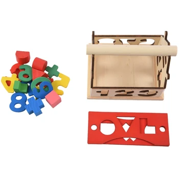 

Wooden Toys House Number Letter Kids Children Educational Intellectual Blocks